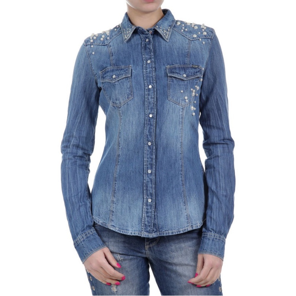 NWT Guess Lalima Embellished Button Down Shirt